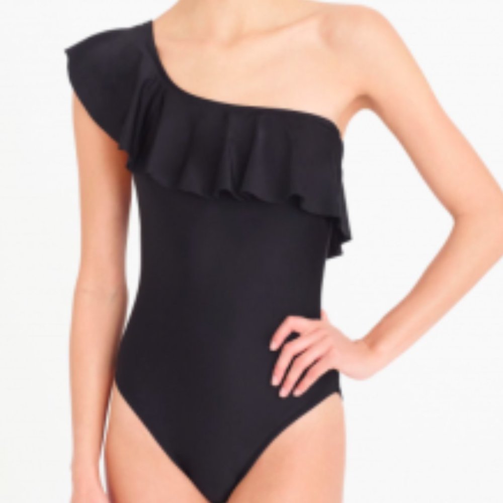 Ruffle one-shoulder one-piece swimsuit - J Crew Factory - Size Media